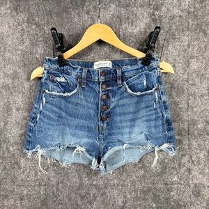 American Eagle Outfitters Frayed Blue Jean Shorts